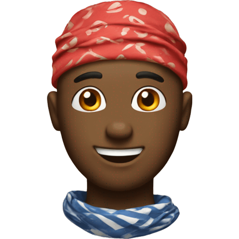 Classic iphone emoji with bandana on head and smile emoji