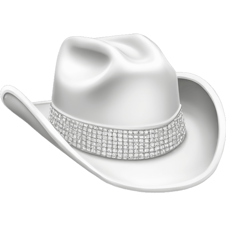 Diamond crusted cowboy hat white emoji