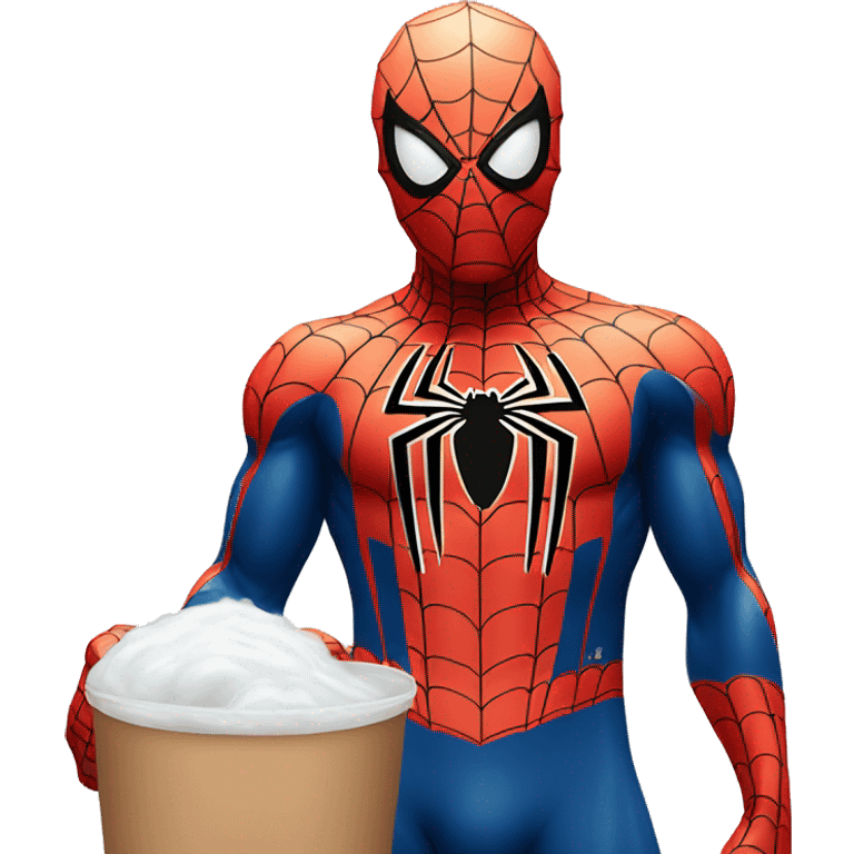 Spiderman qui boit du lait emoji