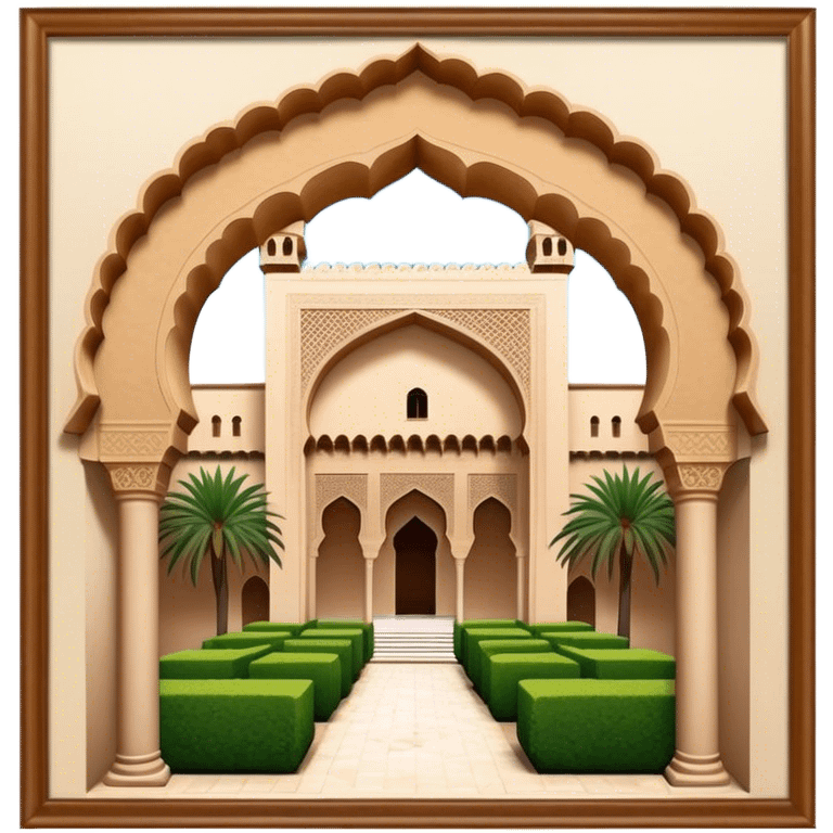 Alhambra Landmark Emoji – Highlighting its Moorish architecture and distinctive arches. emoji