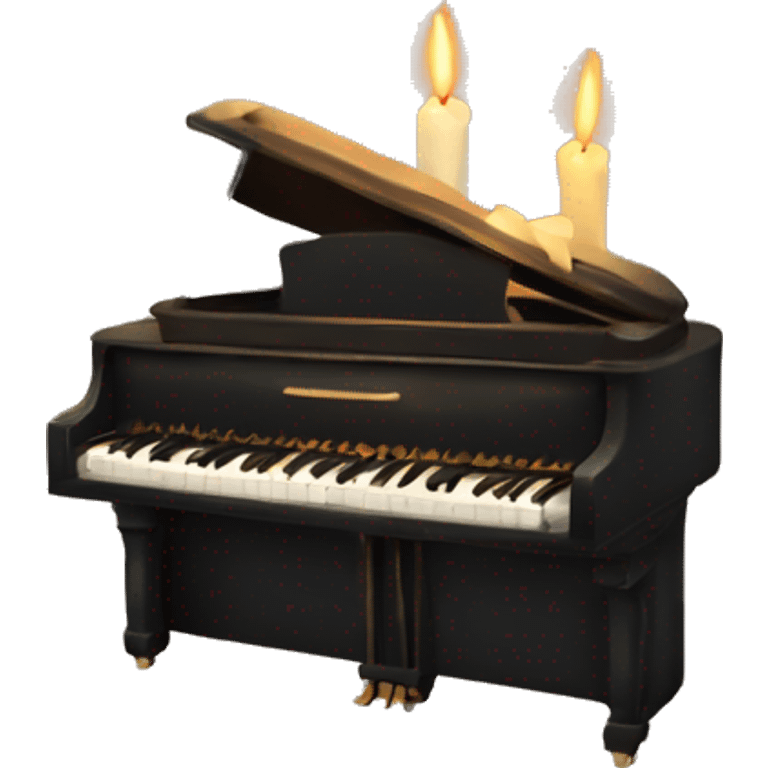 vintage piano with candles on top emoji