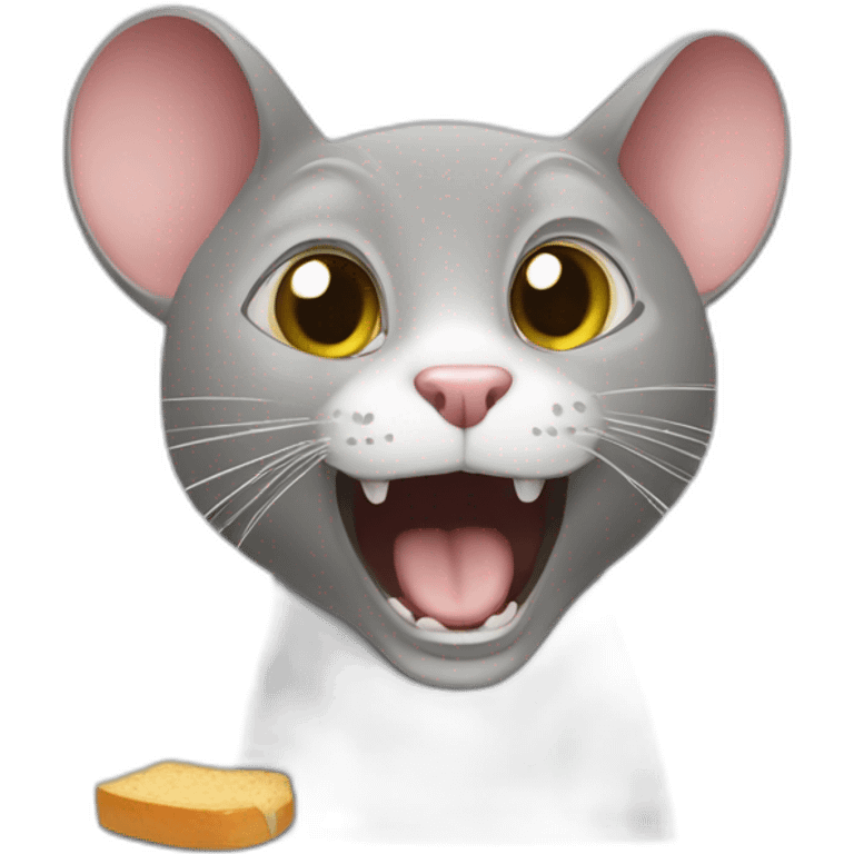 Chat qui mange une souris emoji