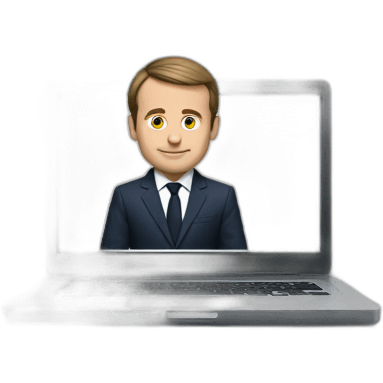 macron using laptop emoji