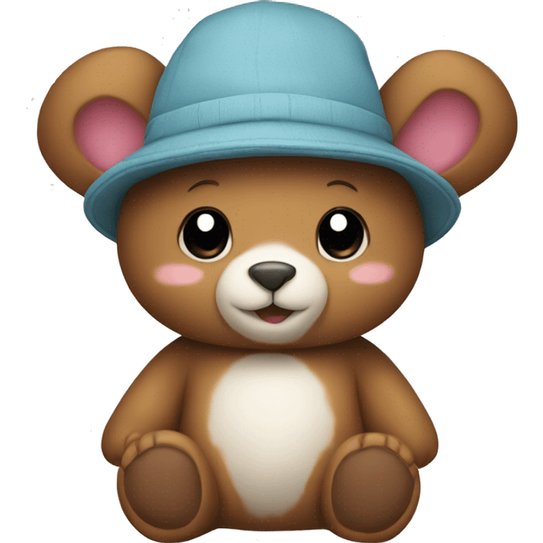 Teddy Bear with bunny hat emoji