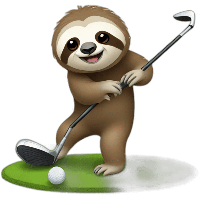 sloth golfing emoji