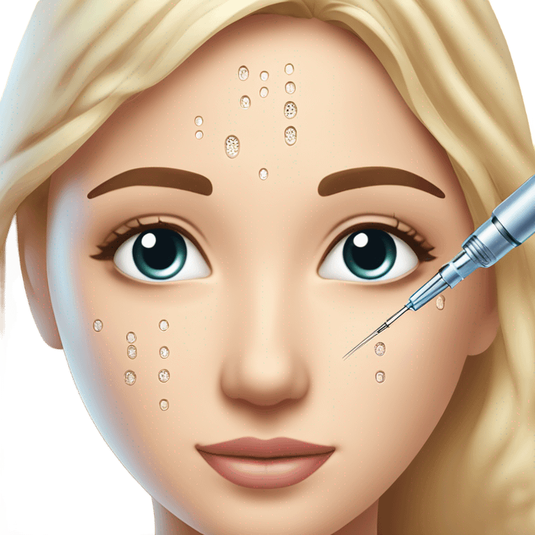 Microneedling on girl face emoji