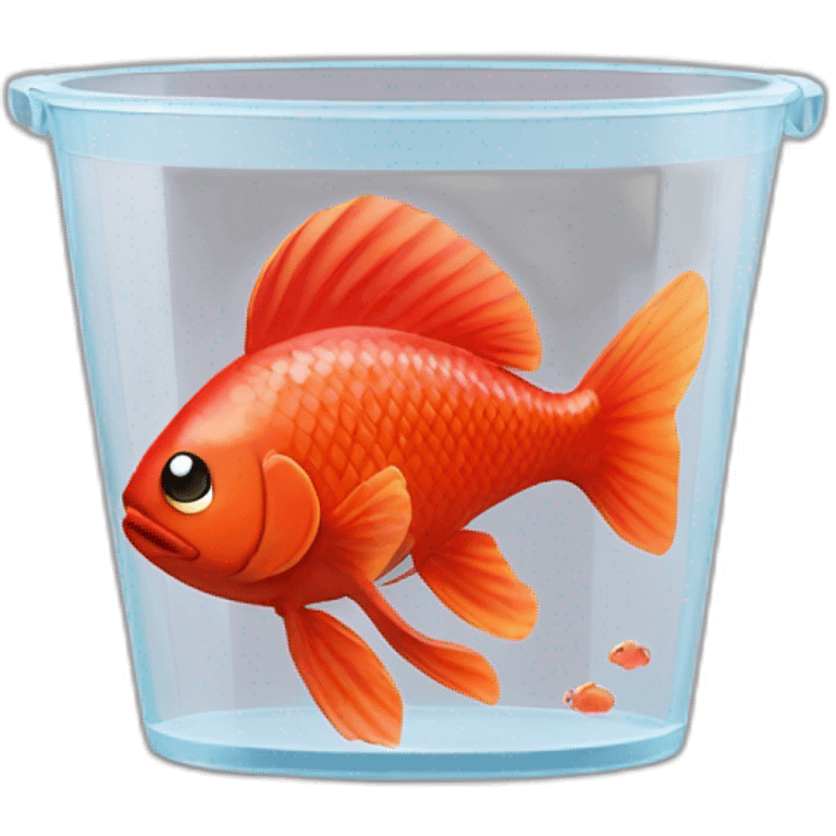 red fish in a transparent champagne bucket emoji