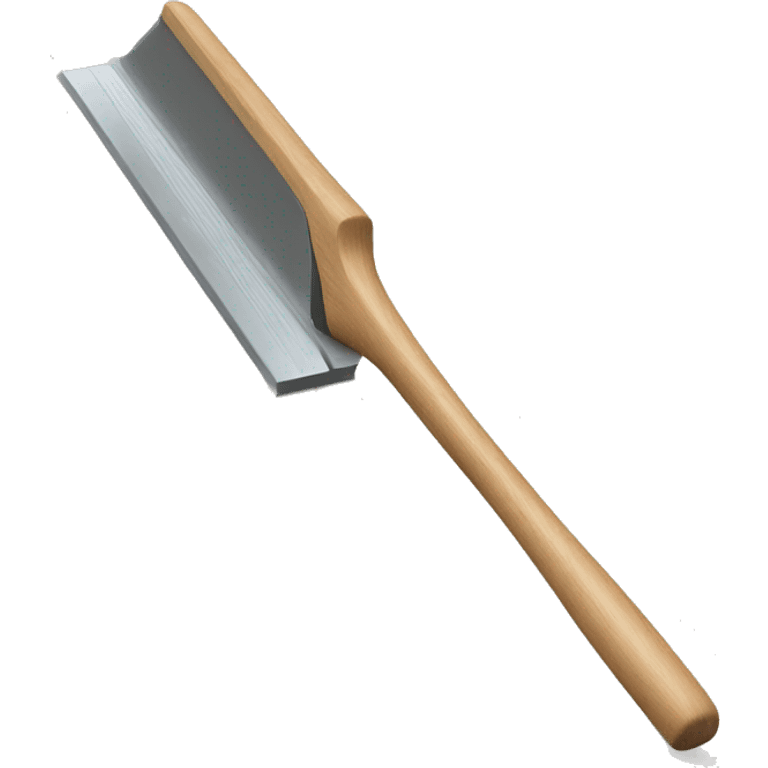 squeegee with long wooden handle emoji