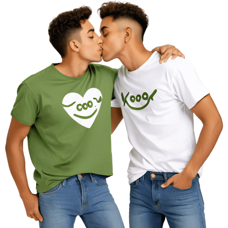 Two kissing gay young men emoji