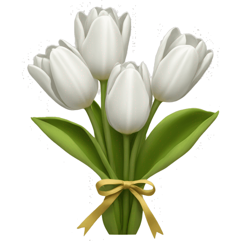 white tulip bouquet  emoji