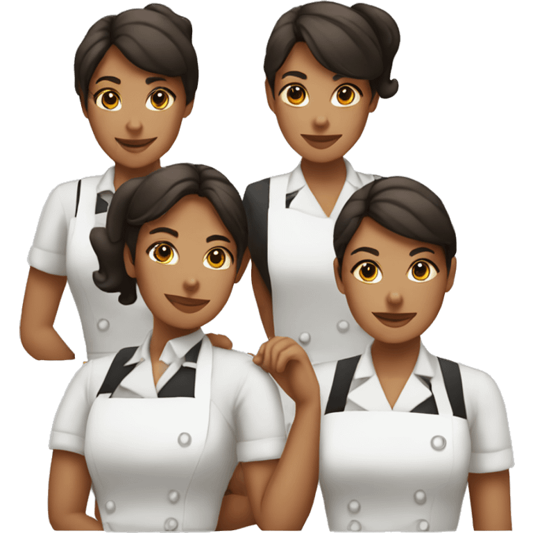 three Female Baristas emoji