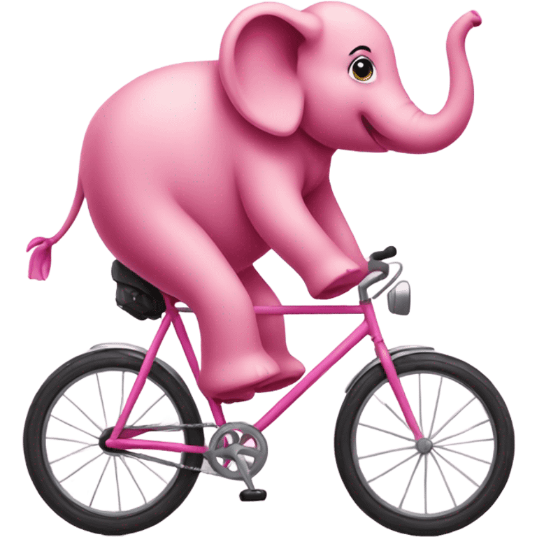 Pink elephant on a bike emoji