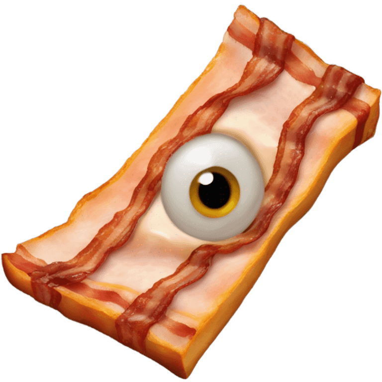 Cooked Bacon slice with 2 eye balls on it emoji