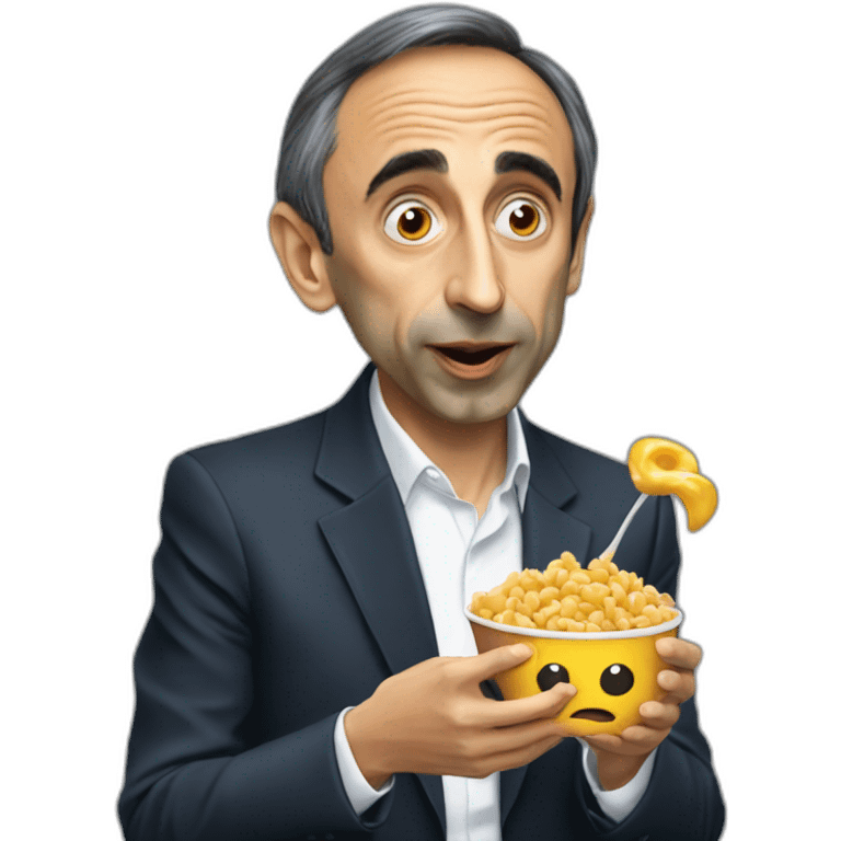 Éric Zemmour eating pop emoji