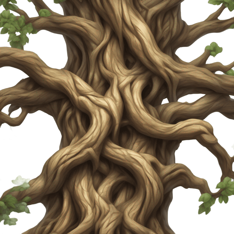 gnarled tree with twisted branches emoji