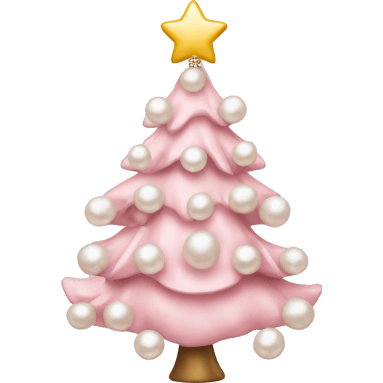 Light pink Christmas tree with pearls  emoji