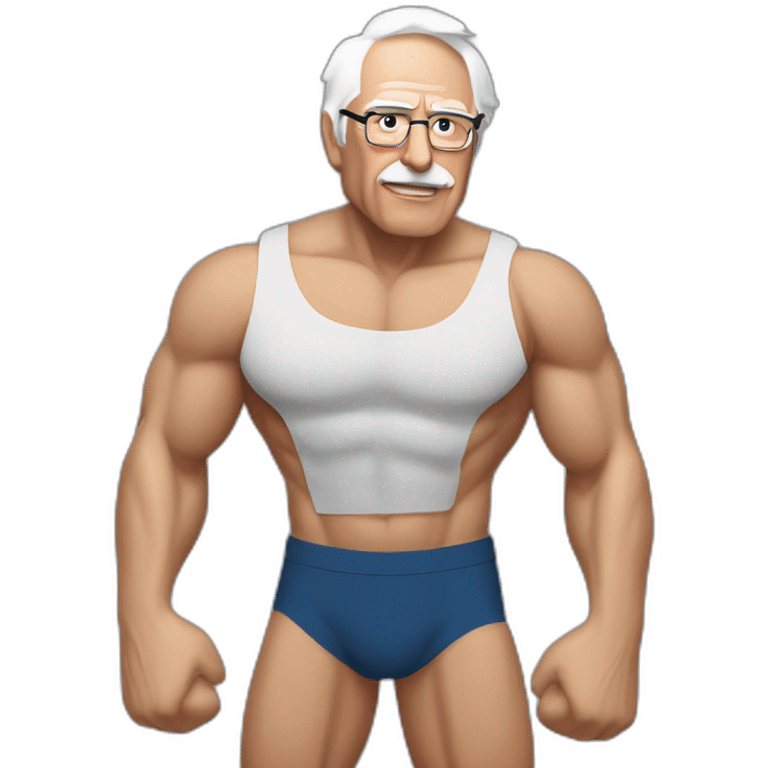 bernie sanders sexy muscular flexing (full body, ios17) emoji