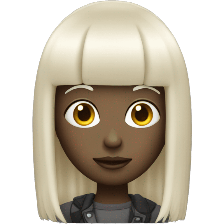 alien with platinum blonde fringe hair emoji