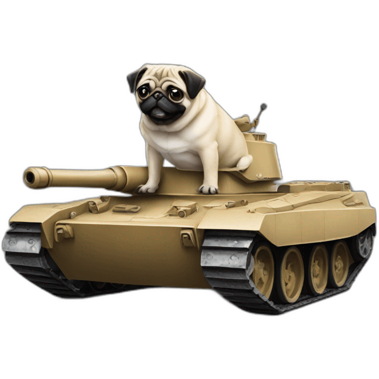 a pug on a tank emoji