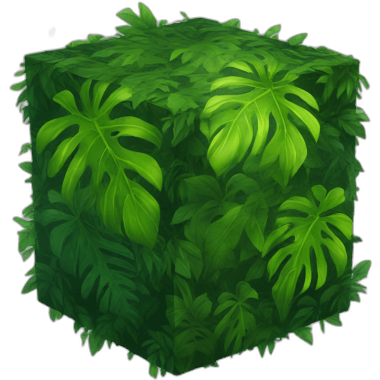 Jungle leaves cube emoji