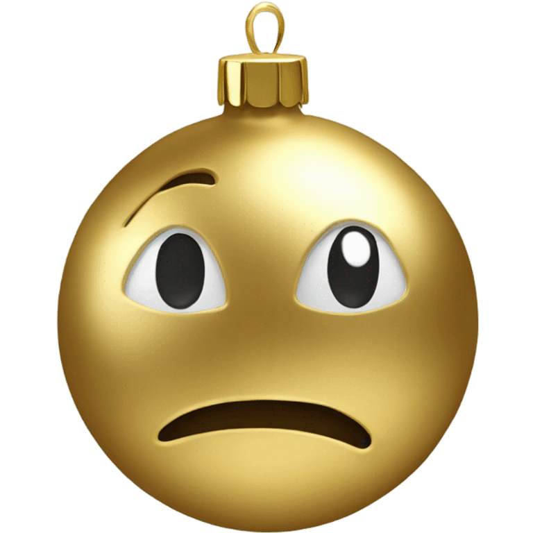 Realistic metallic Christmas gold ornament emoji