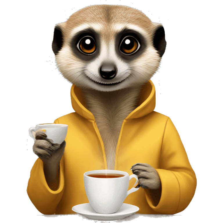 Meerkat with tea emoji