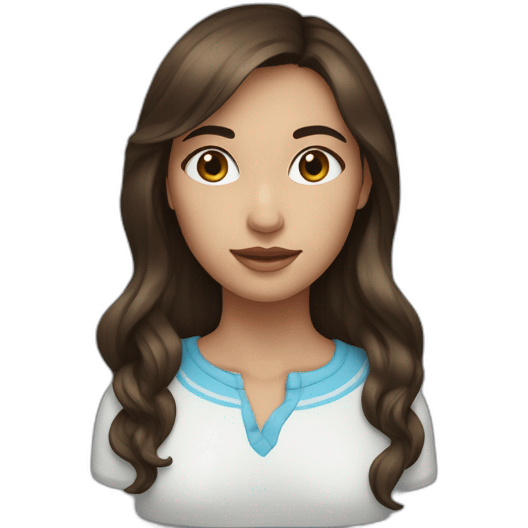 Jeune femme brune au yeux bleu  emoji