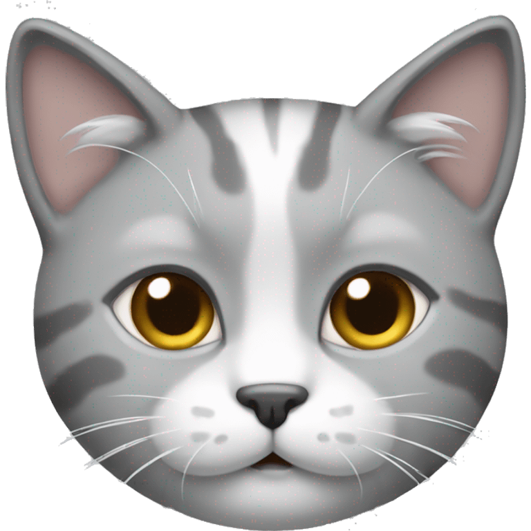 Gato gris con blanco emoji