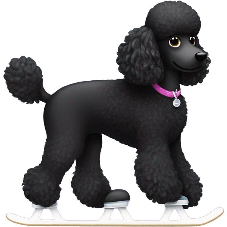 Black poodle ice skating emoji