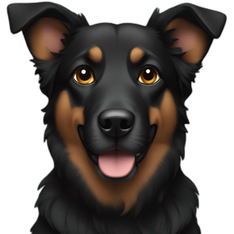 Black dog shepherd emoji