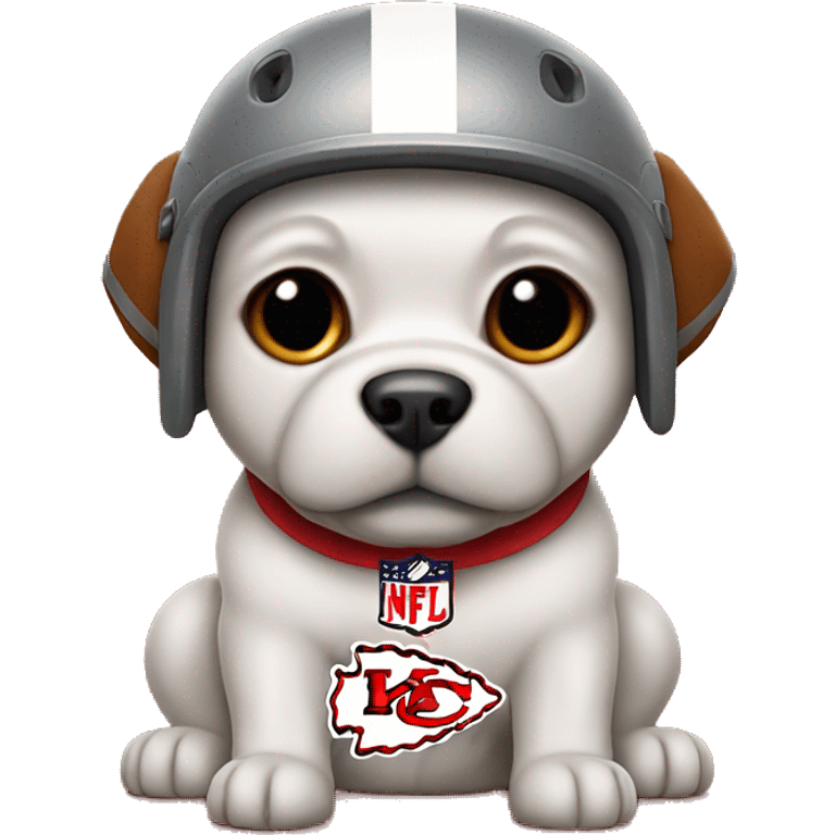 dog with a kansas chiefs helmet emoji