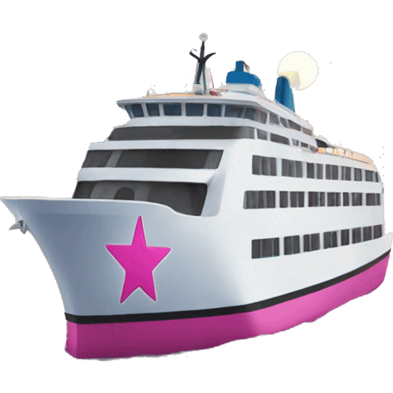 A pink star where a Ferry is sitting on top  emoji