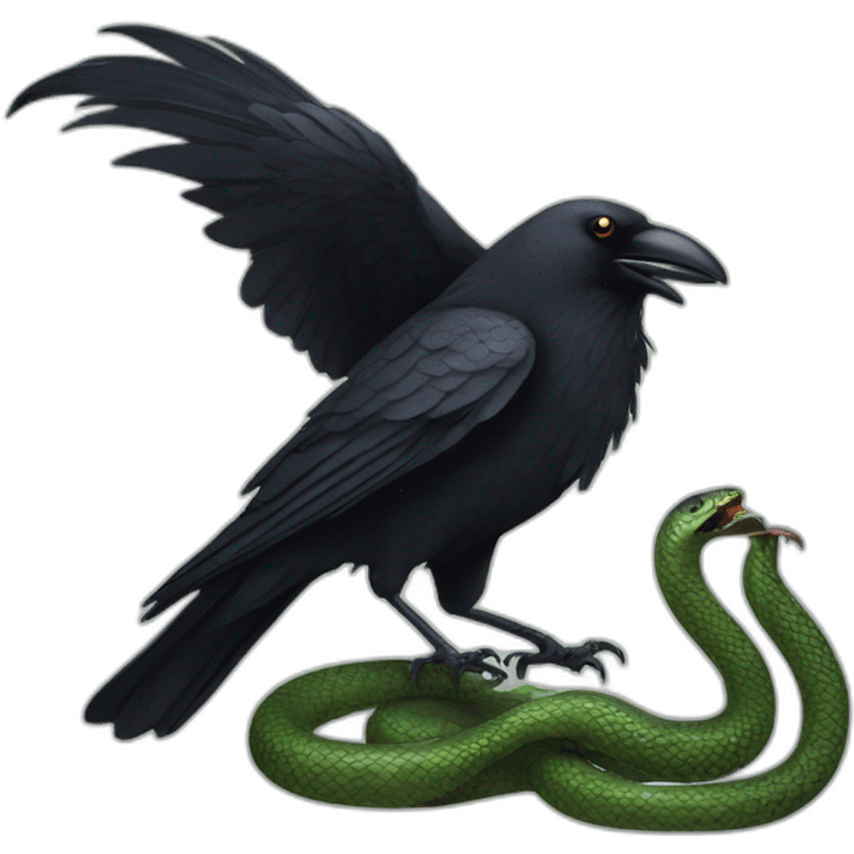 Crow&snake emoji