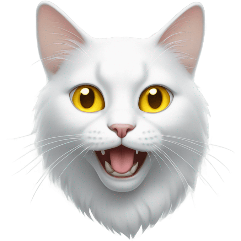 yellow eyes white cat emoji