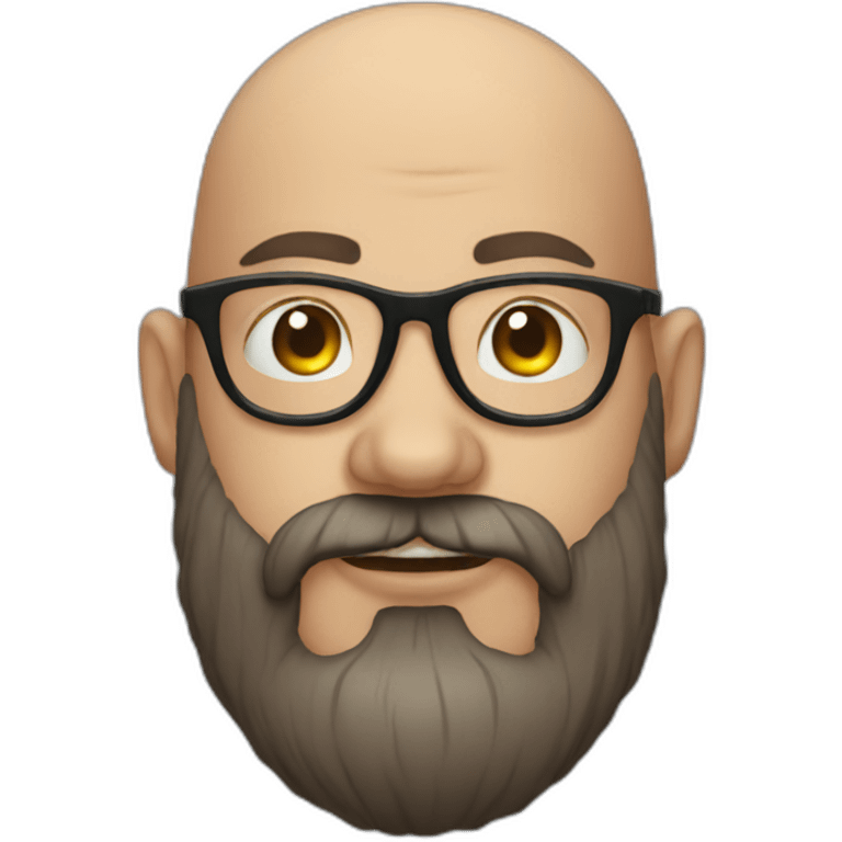 bald beard man with tattoo in glasses emoji