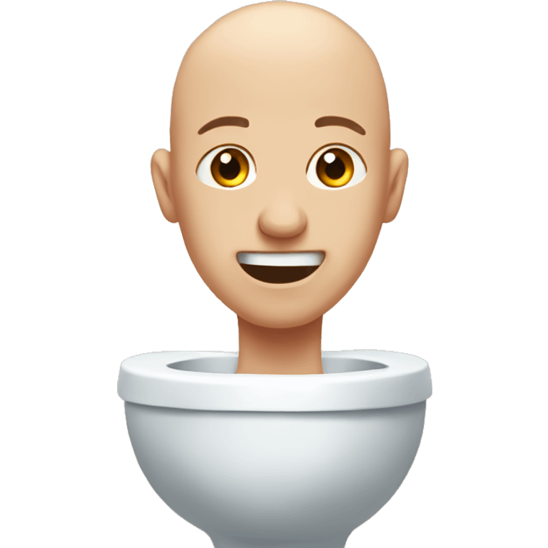 bald head coming out of toilet emoji