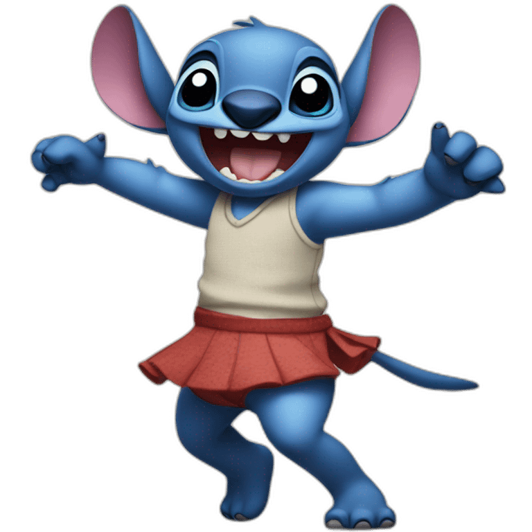 Stitch dancing emoji