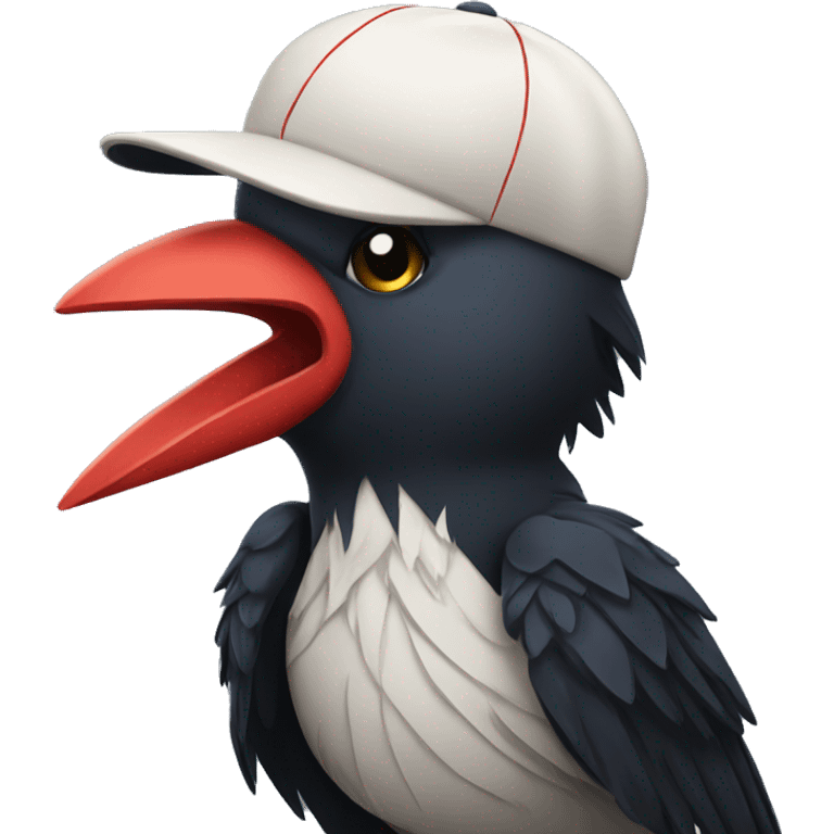 A baseball playing crow emoji