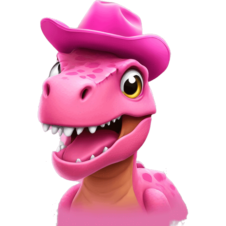 dinosaur wearing a pink tootoo and pink cowboy hat  emoji