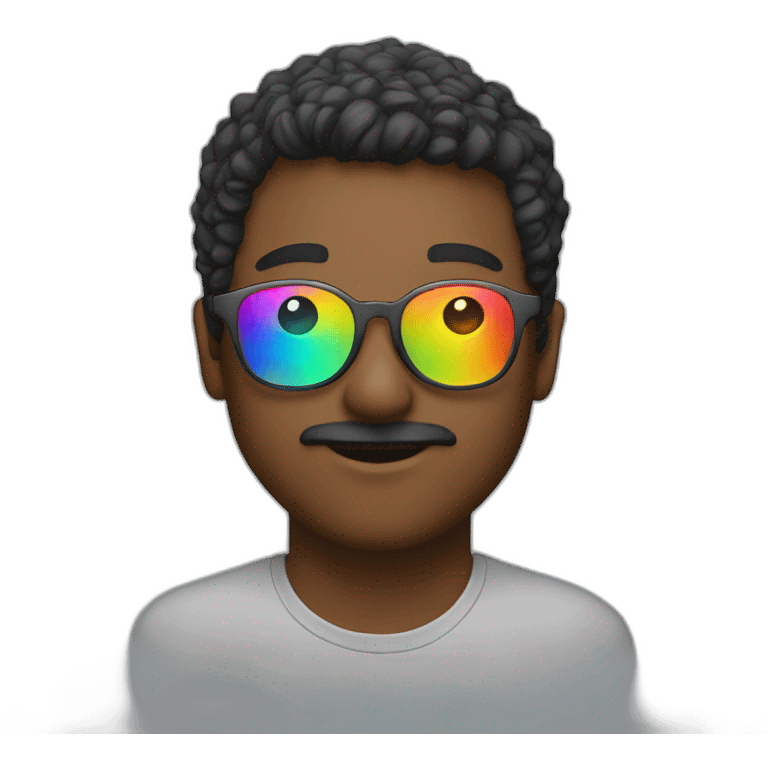 Rainbow glasses emoji