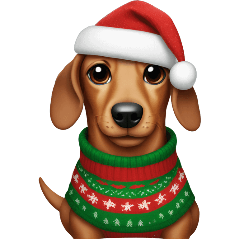 Sausage dog wearing a Christmas jumper  emoji