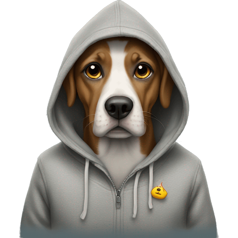 dog with a hoodie smoking emoji