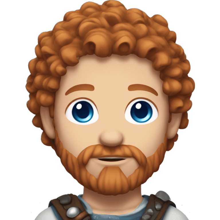 35 year old viking, male, curly red hair, blue eyes, pale emoji