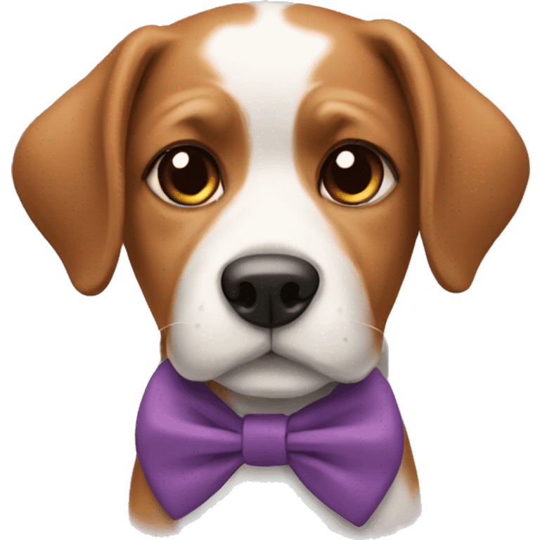 A dog wearing a bow emoji