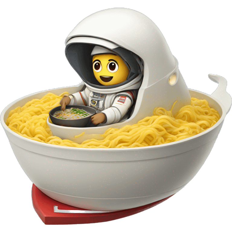 Ramen noodles riding spaceship  emoji