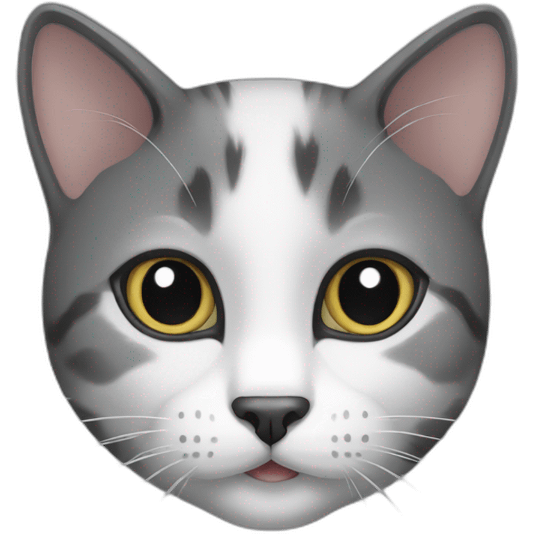 Black grey and white cat  emoji