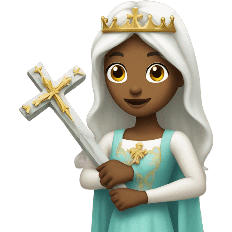 A princess with a cross emoji