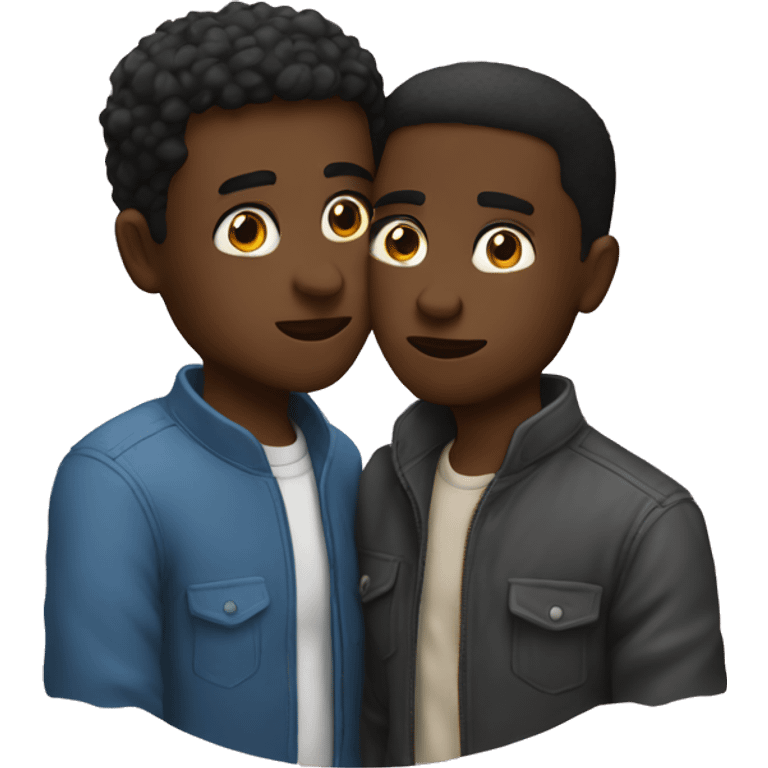 Two black guys kissing emoji