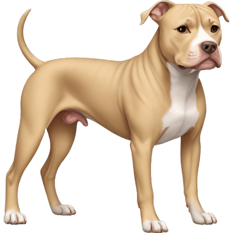 Beige pitbull full body emoji