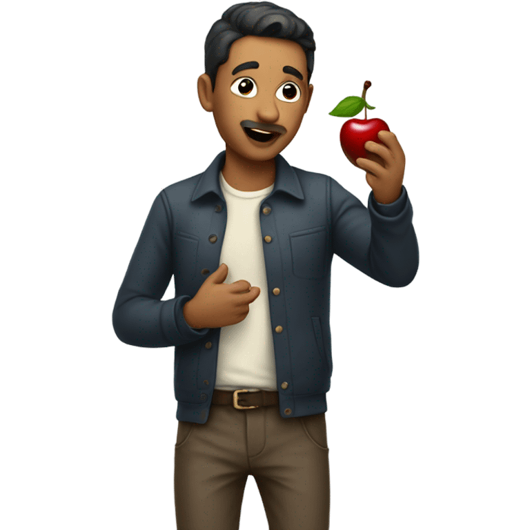 man licking cherries emoji